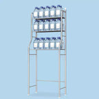 Mobiletto portaoggetti da bagno GustoWave sopra il WC, organizer da bagno in metallo con porta carta igienica e ganci, autoportante senza forare, salvaspazio, bianco