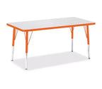 Jonti-Craft Berries Elementary Height Color Edge Rectangle Table (24 x 48) in Orange