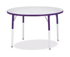 Tavolo rotondo Jonti-Craft Berries per adulti, altezza 42 x 42 pollici, bordo colorato, viola