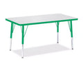 Jonti-Craft Berries Elementary Height Color Edge Rectangle Table (24 x 36) in Green