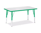 Tavolo rettangolare Jonti-Craft Berries di altezza elementare, colore verde, con bordo (24 x 36)