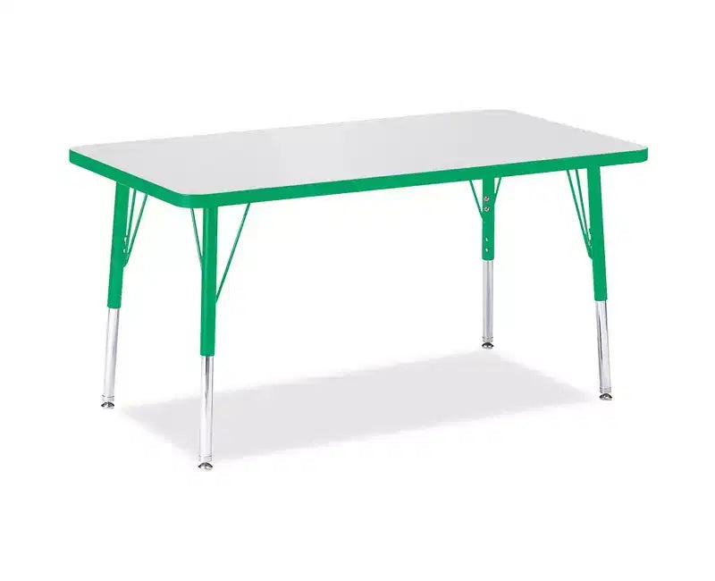 Tavolo rettangolare Jonti-Craft Berries di altezza elementare, colore verde, con bordo (24 x 36)
