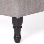 Panca Pouf Contenitore Okak con Bottoni Trapuntati, Sgabello Multifunzionale Imbottito, Panca da Letto con Gambe in Legno a Fuso per Divano Camera da Letto