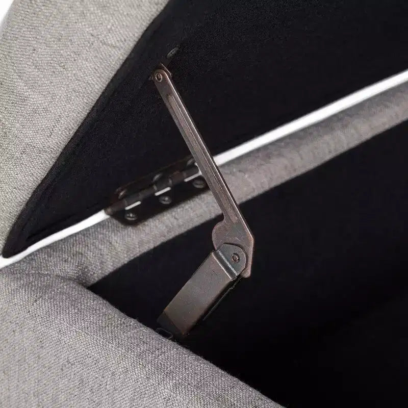 Panca Pouf Contenitore Okak con Bottoni Trapuntati, Sgabello Multifunzionale Imbottito, Panca da Letto con Gambe in Legno a Fuso per Divano Camera da Letto