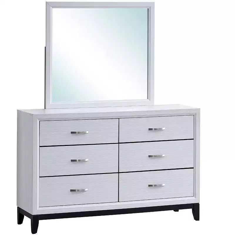 Passion Furniture Glasgow Specchio da comò rettangolare con cornice, 39 pollici L x 35 pollici H