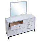 Passion Furniture Glasgow Specchio da comò rettangolare con cornice, 39 pollici L x 35 pollici H