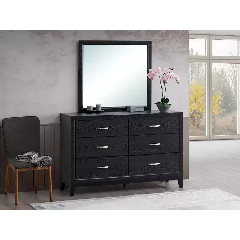 Passion Furniture Glasgow Specchio da comò rettangolare con cornice, 39 pollici L x 35 pollici H