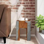 vidaXL Sgabello Multicolore in Legno Massello di Teak e Resina