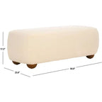 Pouf rettangolare Whitley con gambe in legno - OTT1302 - Safavieh
