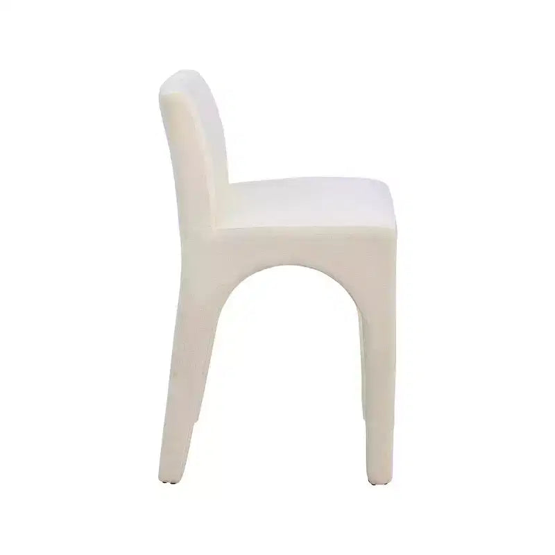 Meridian Furniture, Sgabello in tessuto testurizzato di lino beige Gramercy