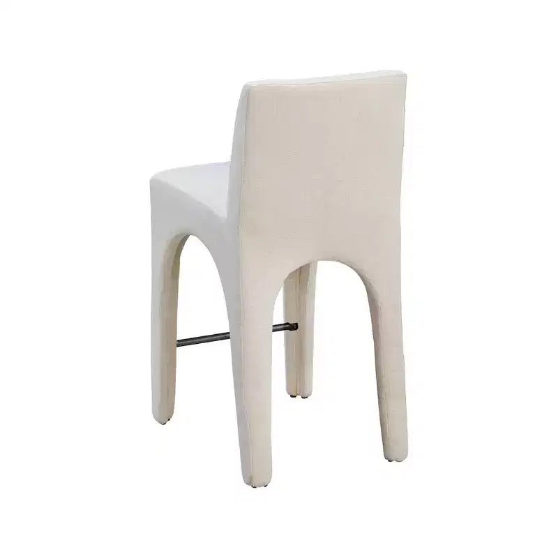 Meridian Furniture, Sgabello in tessuto testurizzato di lino beige Gramercy