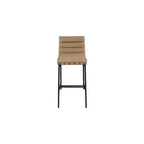 Meridian Furniture, Sgabello da bar Burke in pelle vegana marrone chiaro