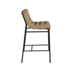Meridian Furniture, Sgabello da bar Burke in pelle vegana marrone chiaro