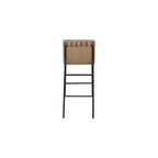 Meridian Furniture, Sgabello da bar Burke in pelle vegana marrone chiaro