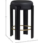 Meridian Furniture, Sgabello da bancone Harrison in pelle vegana nera
