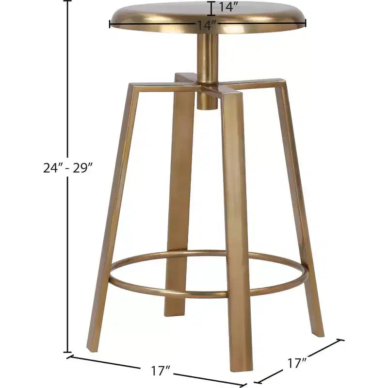 Meridian Furniture, Sgabello da bancone/bar Lang in ferro dorato