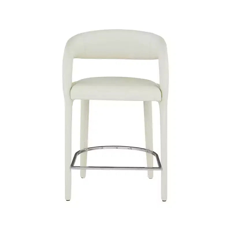 Meridian Furniture, Sgabello in Pelle Vegana Crema Sylvester