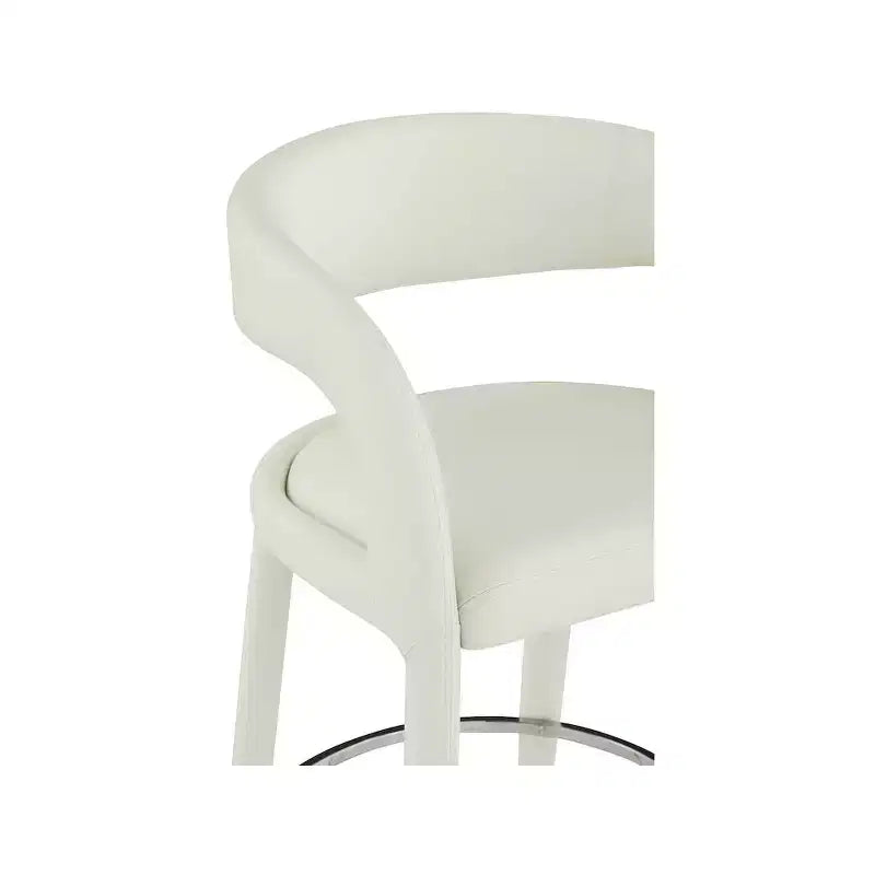 Meridian Furniture, Sgabello in Pelle Vegana Crema Sylvester