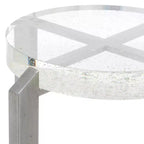 Tavolino d'appoggio Pixie Round Bubble Glass - AMH8354A - Argento/Trasparente - Safavieh Couture