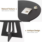Set Tavolo da Pranzo Rotondo Grande da 120 cm per 4-6 Persone, Tavolo da Cena Stile Fattoria con Piano e Gambe in Legno - (Sedie Escluse)