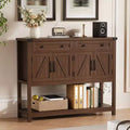 47.2 Farmhouse Console Table, with 2 Drawers, 4-Door and Open Shelf, Coffee Bar Cabinet, Narrow Buffet Sideboard for Kitchen, Hallway, Living Room