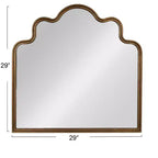Specchio da parete Storied Home con cornice in metallo dorato, ad arco smerlato ondulato