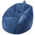 VEVOR Bean Bag Chair, 3 feet Bean Bag Chair with Soft Armrests and Storage Pocket, 25D Memory Foam Filled with Soft Teddy Velvet Cover, Blue