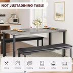 Set da tavolo da pranzo lungo 109 cm per 4 persone, set da tavolo da cucina rettangolare con 2 panche imbottite, set di mobili da cucina e sala da pranzo salvaspazio da 3 pezzi