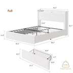 Struttura Letto con 4 Cassetti Contenitore, Struttura Letto Imbottita con Testiera, Stazione di Ricarica Luci LED, Nessuna Rete a Molle Necessaria, Silenzioso