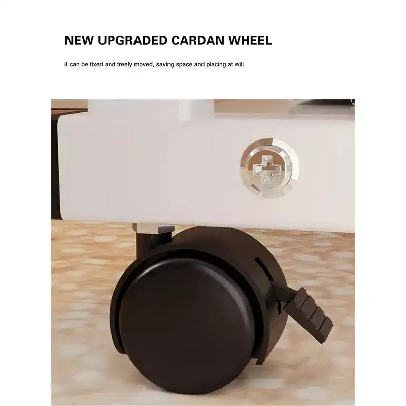 Tavolino Regolabile da Letto con Ruote, Tavolo C da Divano, Altezza Regolabile, Inclinabile, Comodino per Laptop, Ospedale e Casa
