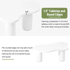 Tavolino da salotto CLIHOME Cloud in stile crema, irregolare, con 3 gambe robuste, elegante tavolino con bordo arrotondato