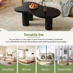 Tavolino da salotto CLIHOME Cloud in stile crema, irregolare, con 3 gambe robuste, elegante tavolino con bordo arrotondato