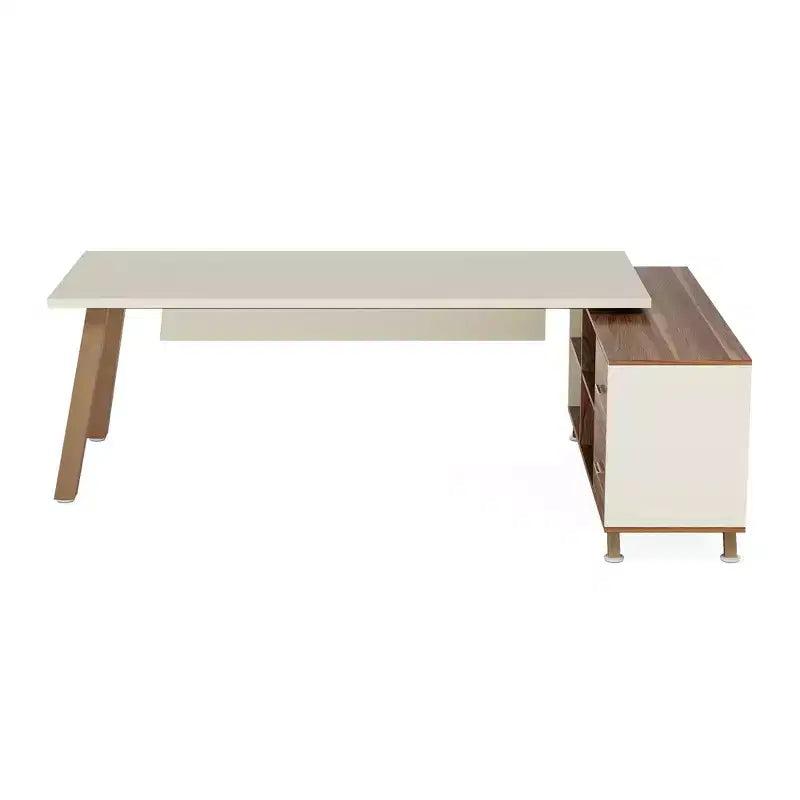 MAYEERTY Scrivania a L Industriale 71L x 55W, in Truciolare di Grado E0, Superficie Antigraffio