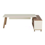MAYEERTY Scrivania a L Industriale 71L x 55W, in Truciolare di Grado E0, Superficie Antigraffio