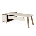 MAYEERTY Scrivania a L Industriale 71L x 55W, in Truciolare di Grado E0, Superficie Antigraffio