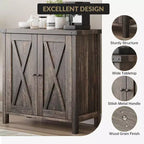 Madia Credenza, Mobile Contenitore Piccolo con Ripiani Regolabili e 2 Ante, Armadietto Console d'Appoggio per Soggiorno