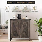 Madia Credenza, Mobile Contenitore Piccolo con Ripiani Regolabili e 2 Ante, Armadietto Console d'Appoggio per Soggiorno
