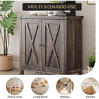 Madia Credenza, Mobile Contenitore Piccolo con Ripiani Regolabili e 2 Ante, Armadietto Console d'Appoggio per Soggiorno