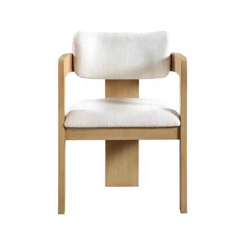 Meridian Furniture, Sedia da pranzo Sacha in tessuto testurizzato di lino, set da 2