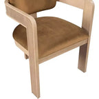 Meridian Furniture, Sedia da Pranzo Sacha in Velluto, Set da 2
