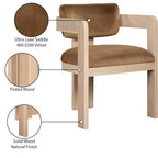 Meridian Furniture, Sedia da Pranzo Sacha in Velluto, Set da 2