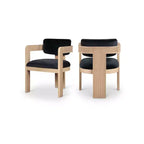 Meridian Furniture, Sedia da Pranzo Sacha in Velluto, Set da 2