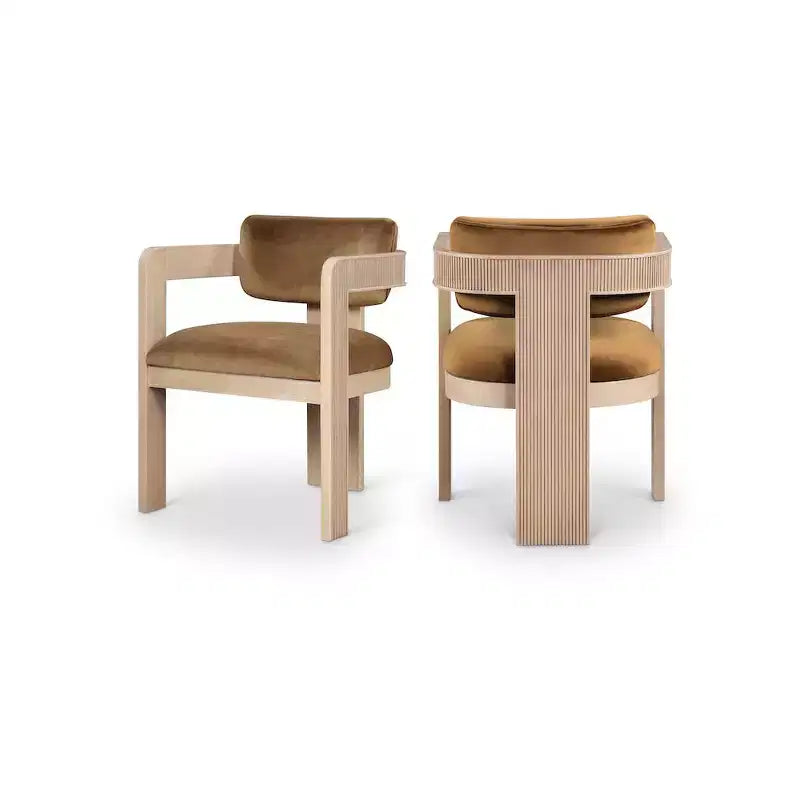 Meridian Furniture, Sedia da Pranzo Sacha in Velluto, Set da 2