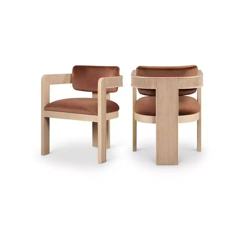 Meridian Furniture, Sedia da Pranzo Sacha in Velluto, Set da 2
