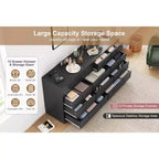 Comò a 12 cassetti, comò nero grande a 6 cassetti per camera da letto, comò e cassettiere in legno per camera da letto, soggiorno