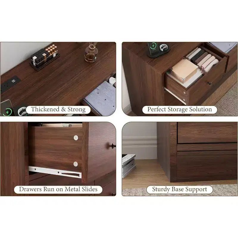 Comò a 12 cassetti, comò nero grande a 6 cassetti per camera da letto, comò e cassettiere in legno per camera da letto, soggiorno