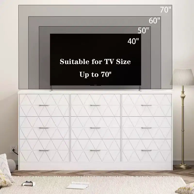 63 Cassettiera per camera da letto con 9 cassetti, comò moderno grande per armadio, organizer portaoggetti
