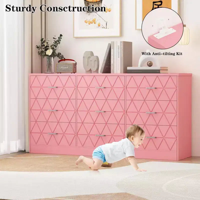 63 Cassettiera per camera da letto con 9 cassetti, comò moderno grande per armadio, organizer portaoggetti
