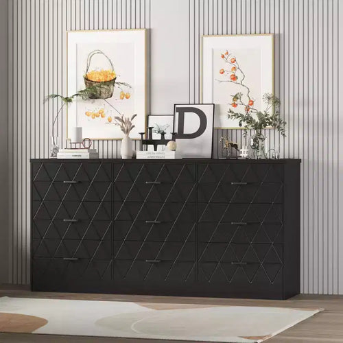 63 Dresser for Bedroom with 9 Drawers , Large Modern Chest of Drawers for Closet, Storage Organizer