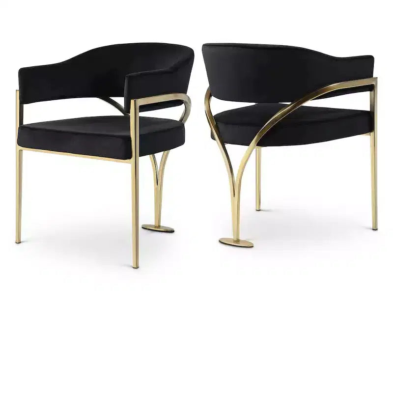 Meridian Furniture, Sedia da pranzo Madelyn in velluto, Set da 2
